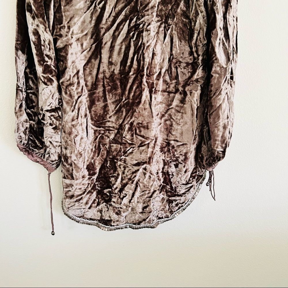 Tashia london V Neck Silk Brown Tunic Top Size Large - Picture 6 of 9